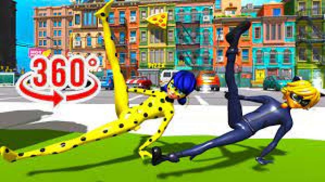 ⁣Cat Noir vs Yellow Miraculous Ladybug 360 Animation Parody