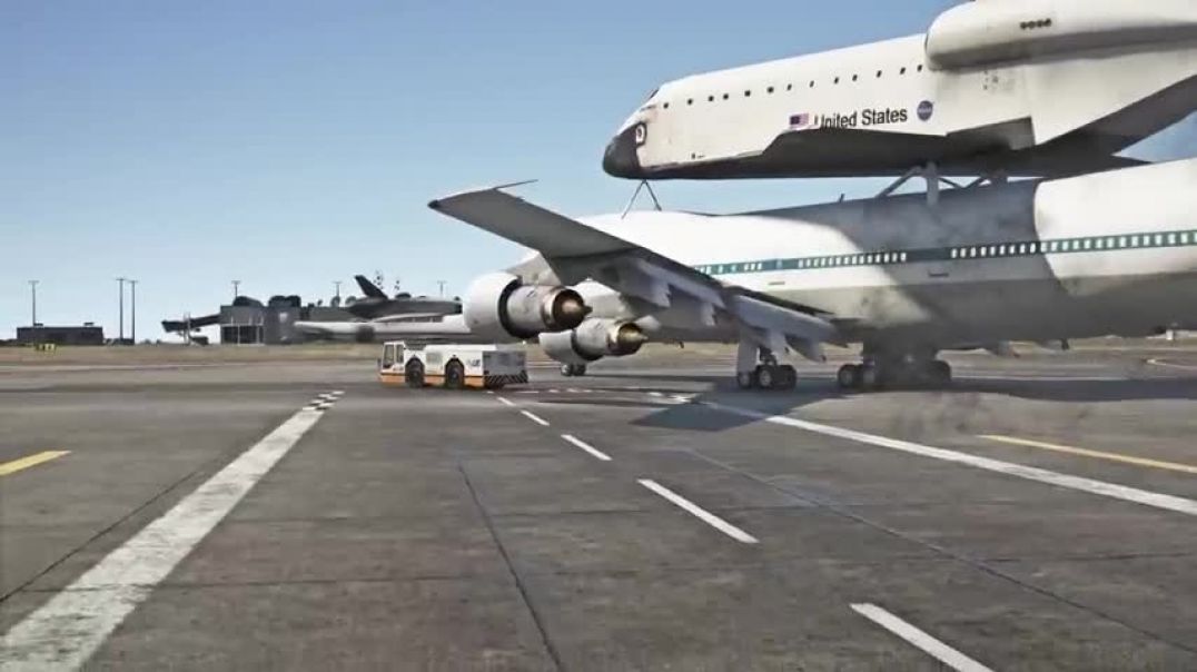 ⁣Megalodon Shark Attacks Boeing 747 Shuttle Carrier Aircraft When Flying Too Low To Ocean  GTA 5