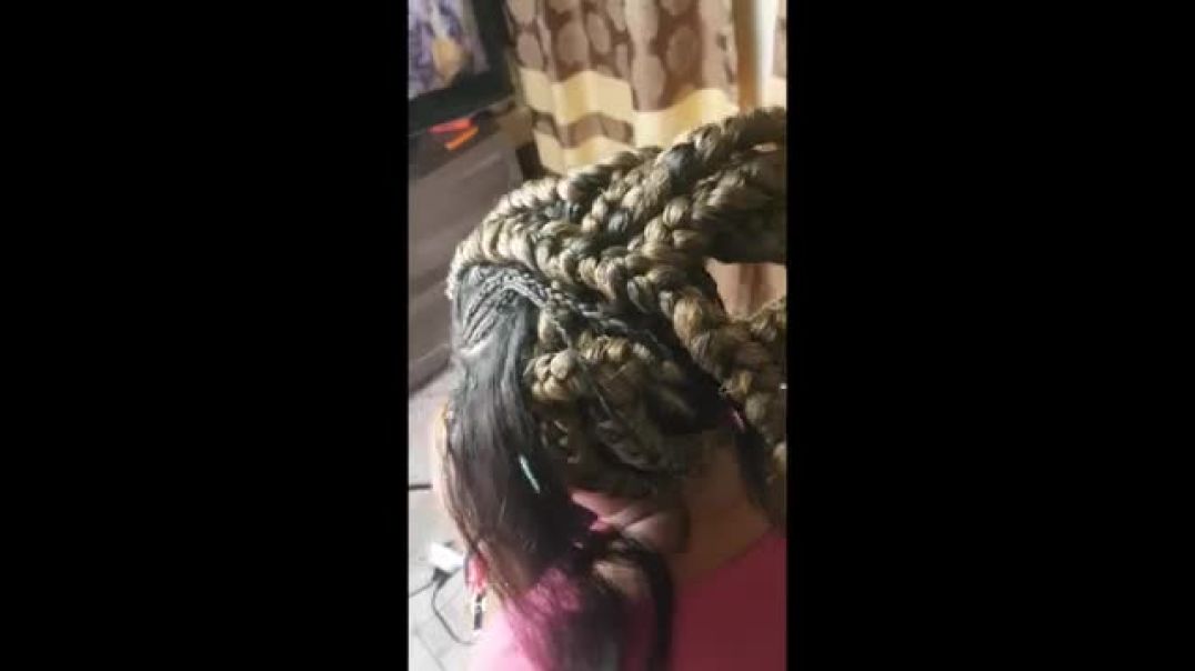 Faux Braided Mohawk on Natural Hair