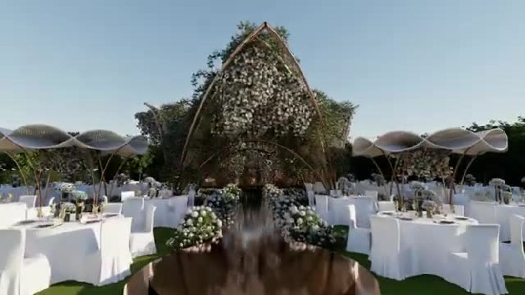 ⁣3D Wedding Decoration  3D Dekorasi Pernikahan  The White Wedding
