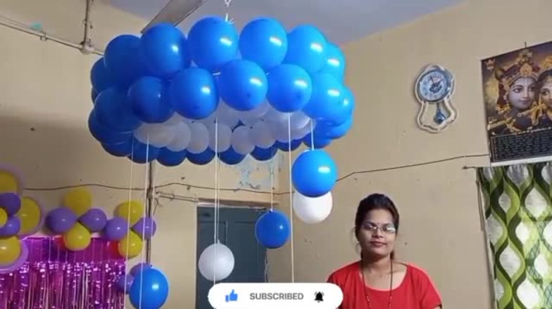 ⁣How to make a balloon jhoomar at home easy decoration ideas at home