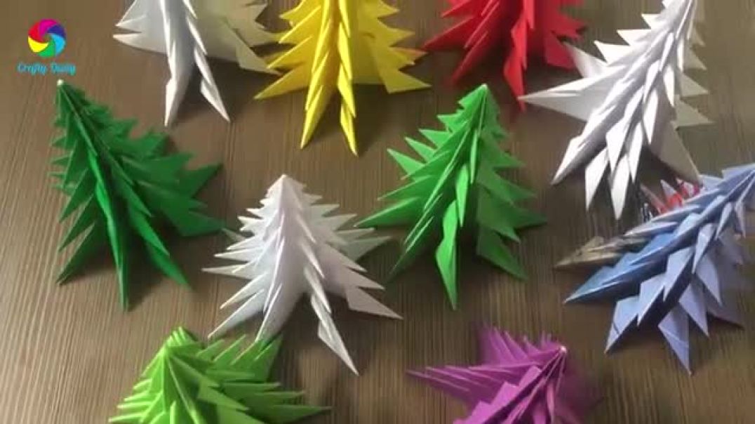 3D Paper Christmas Tree - How to Make a 3D Paper Xmas Tree DIY Tutorial )
