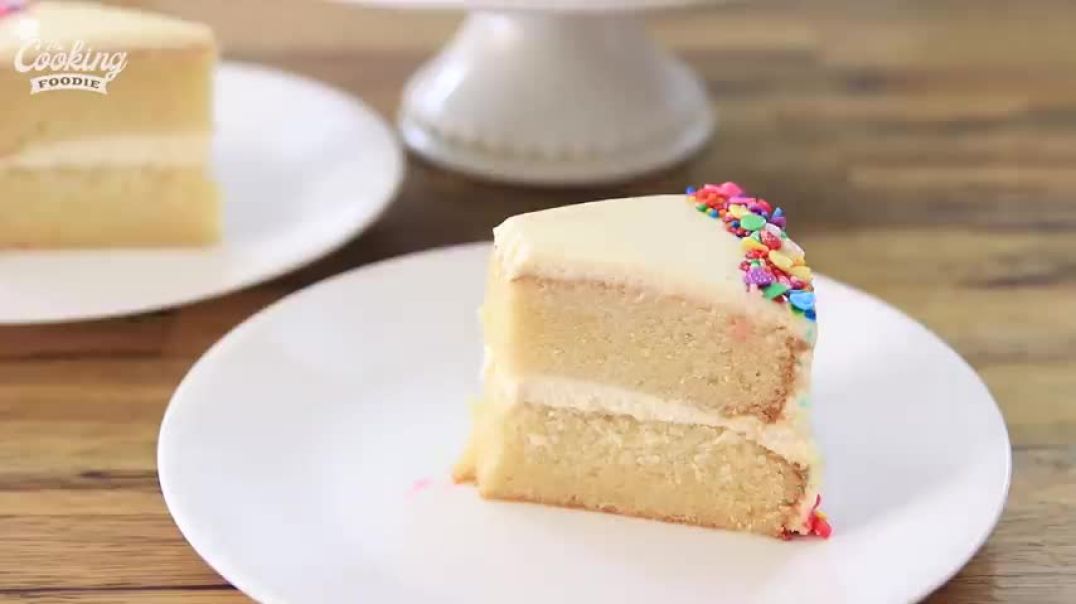 ⁣Classic Vanilla Cake Recipe  How to Make Birthday Cake