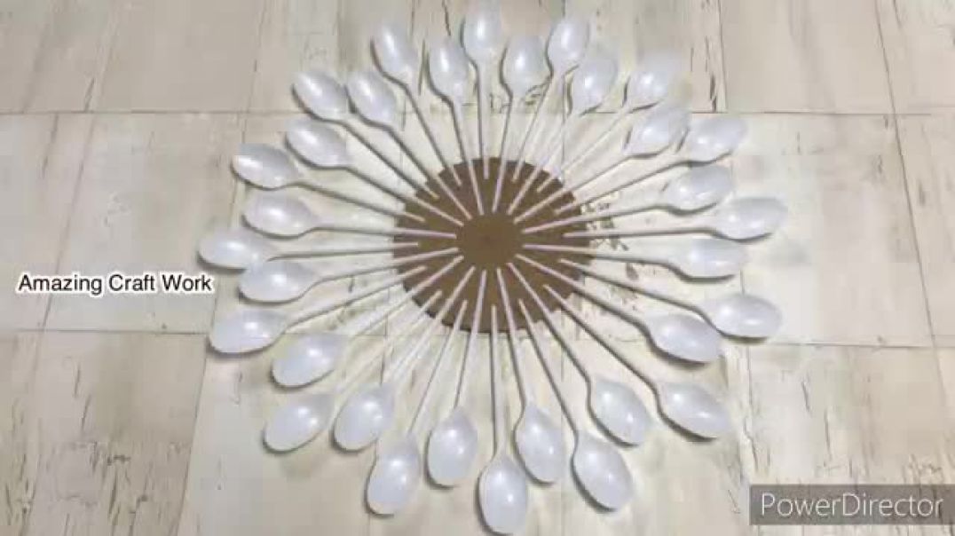 ⁣DIY Wall Hanging Idea Using Plastic Spoons Amazing Wall Decor Best Out Of Waste
