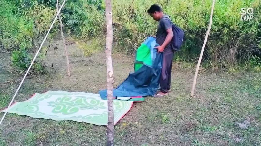 ⁣odisha camping   solo camping  overnight camping  sear side  fish cooking curry