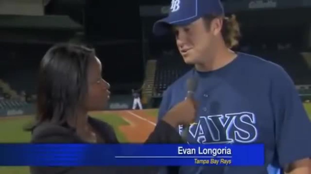 ⁣Evan Longorias Catch saves Reporters Life