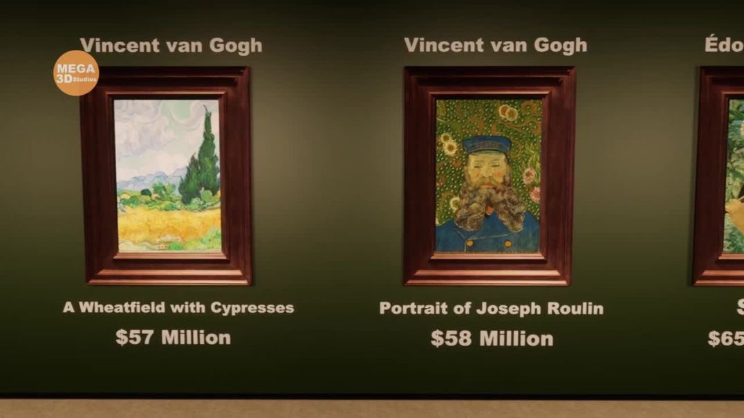 ⁣Most Expensive Paintings In the World - Expensive Paintings Ever sold 3D Comparison