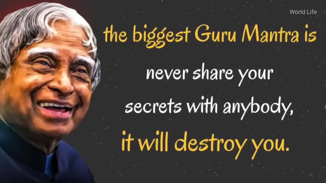 ⁣Dr APJ Abdul Kalam Sir Quotes  Never Share Your Secret  English Question World Life