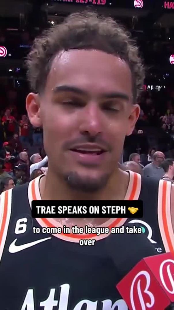 @thetraeyoung gives respect to @stephencurry30 in his postgame interveiw