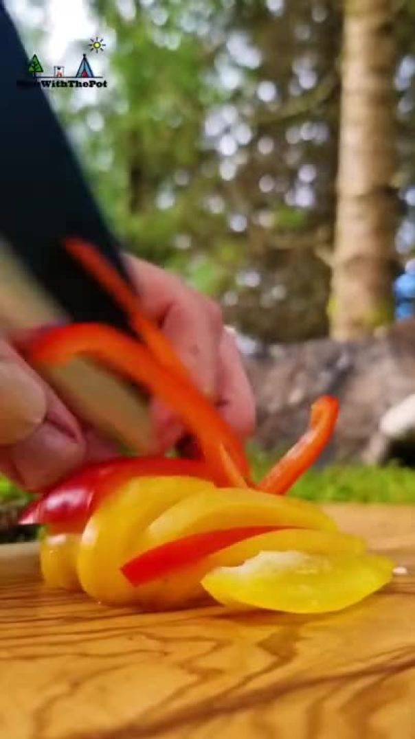 Forest Salsa Chicken 🔥 #shorts #menwiththepot #cooking #asmr #food #fire #nature #life #relax