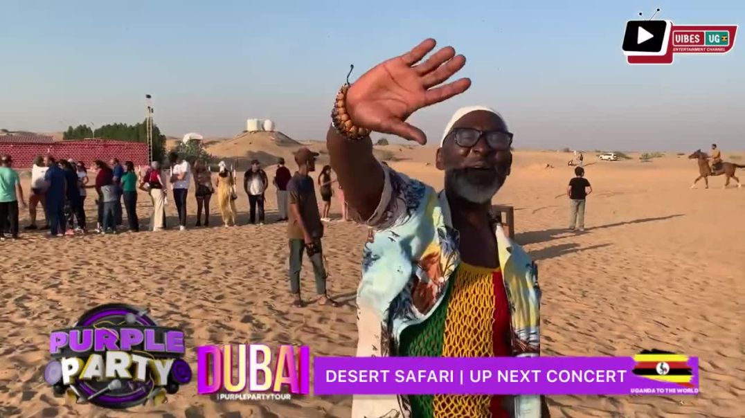 ⁣Jajja Iculi1 swears to relocate to Dubai after visiting the deserts of Dubai  purple party desert