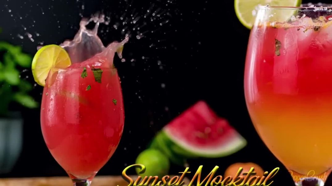 ⁣Sunset Mocktail  Watermelon-Orange  PepperCrush