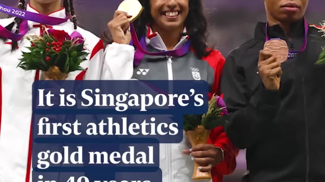 ⁣Shanti Pereira wins 200m gold  at Asian Games ends Singapores wait for athletics title