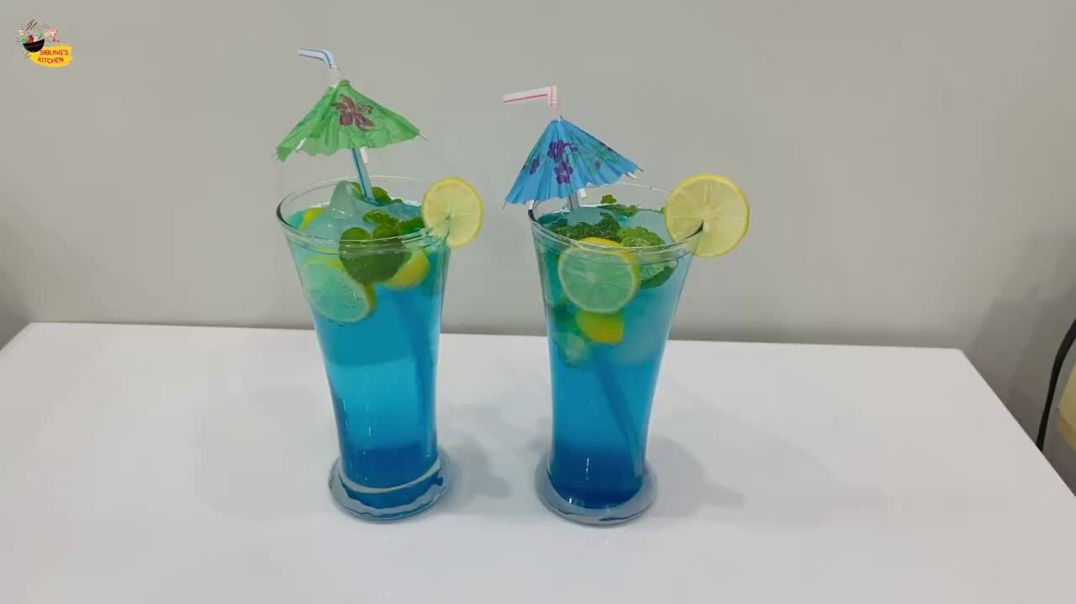 ⁣Blue Lemonade  Blue Lagoon Mocktail By Siblings Kitchen