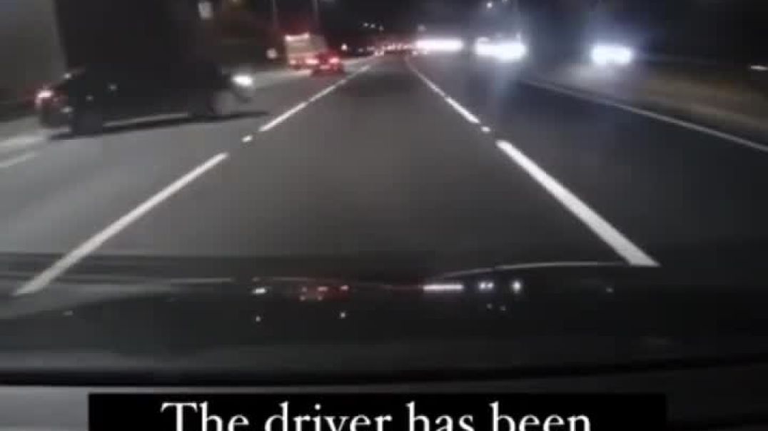 ⁣Driver loses control of car driving 75 MPH on spare tire