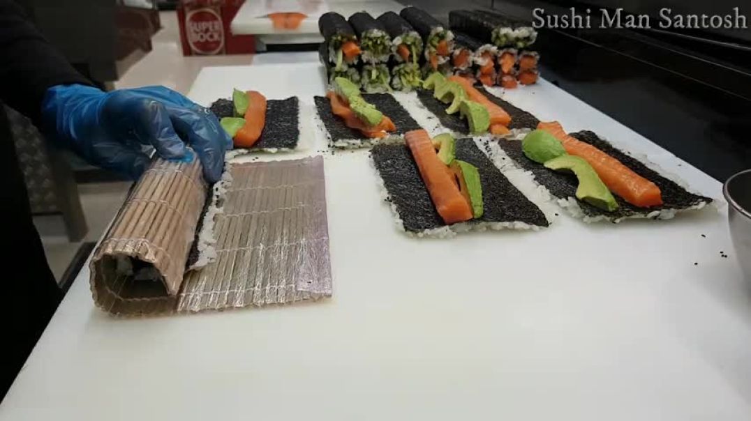 ⁣How to Make Sushi with Salmon and Avocado by Sushi Man Santosh