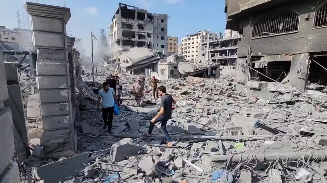 Gaza neighborhood Rimal leveled by Israel airstrikes  Latest war news